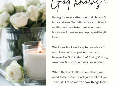 God's Timing or Mine?