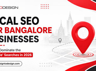 Local SEO for Bangalore businesses banner with map pin graphic and near me search optimization design.