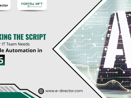 No code automation concept with AI technology visuals promoting IT workflow automation solutions for 2026