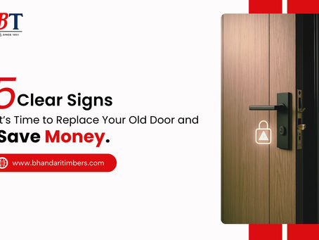 Replace your old door with a modern wooden door featuring a secure lock, highlighting signs it’s time to upgrade and save money.
