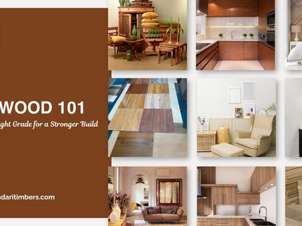 Informative visual guide showcasing various interior uses of different plywood grades for furniture, flooring and decor.