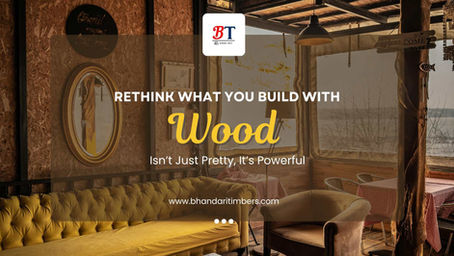 Cosy wooden interior with natural light, showcasing wood as sustainable building materials in stylish furniture and wall design.