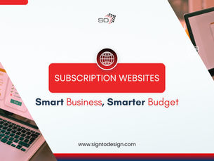 Promotional banner showcasing subscription-based website services for small businesses with pricing plans and the tagline “Smart Business, Smarter Budget.”