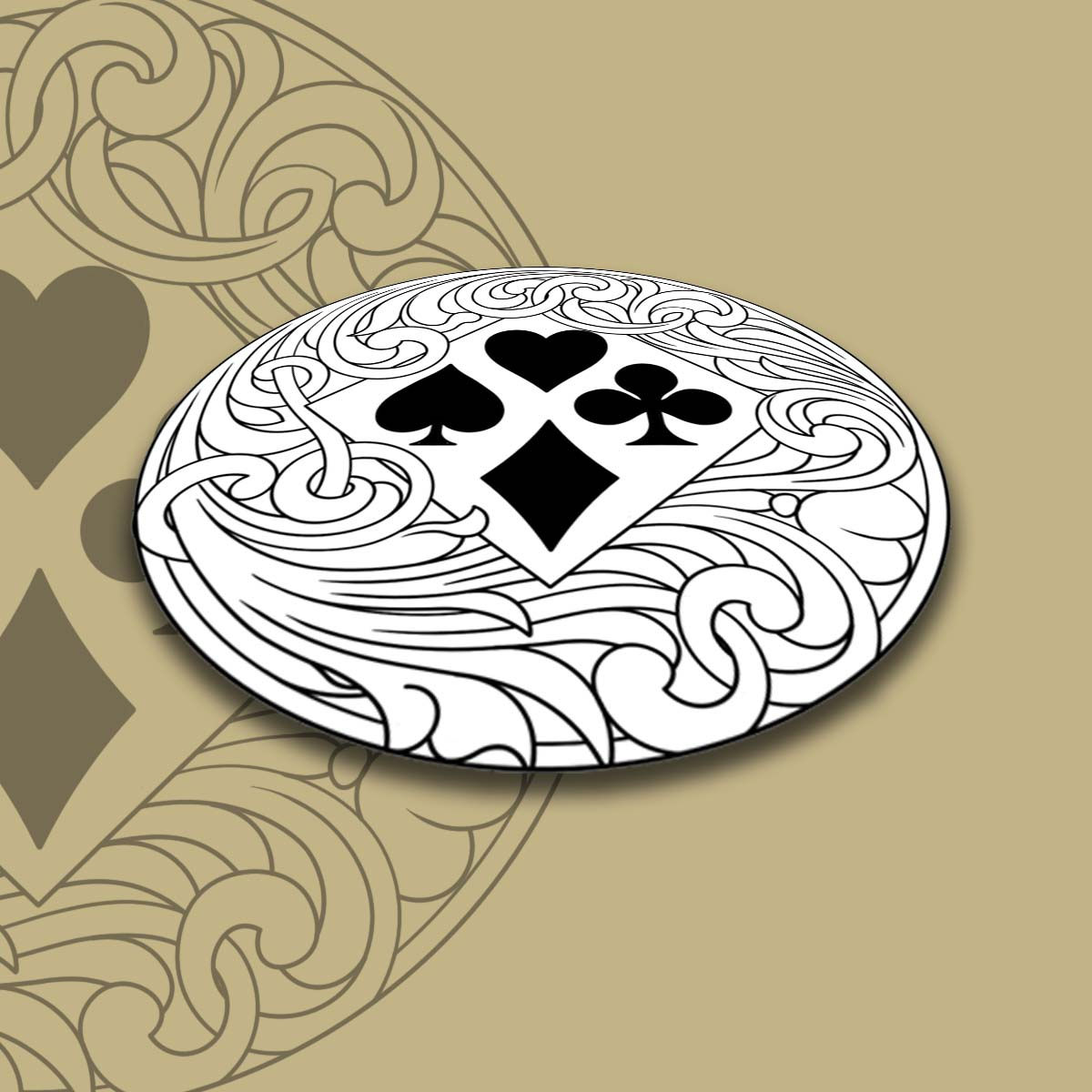 #85 Playing Cards Round Pattern