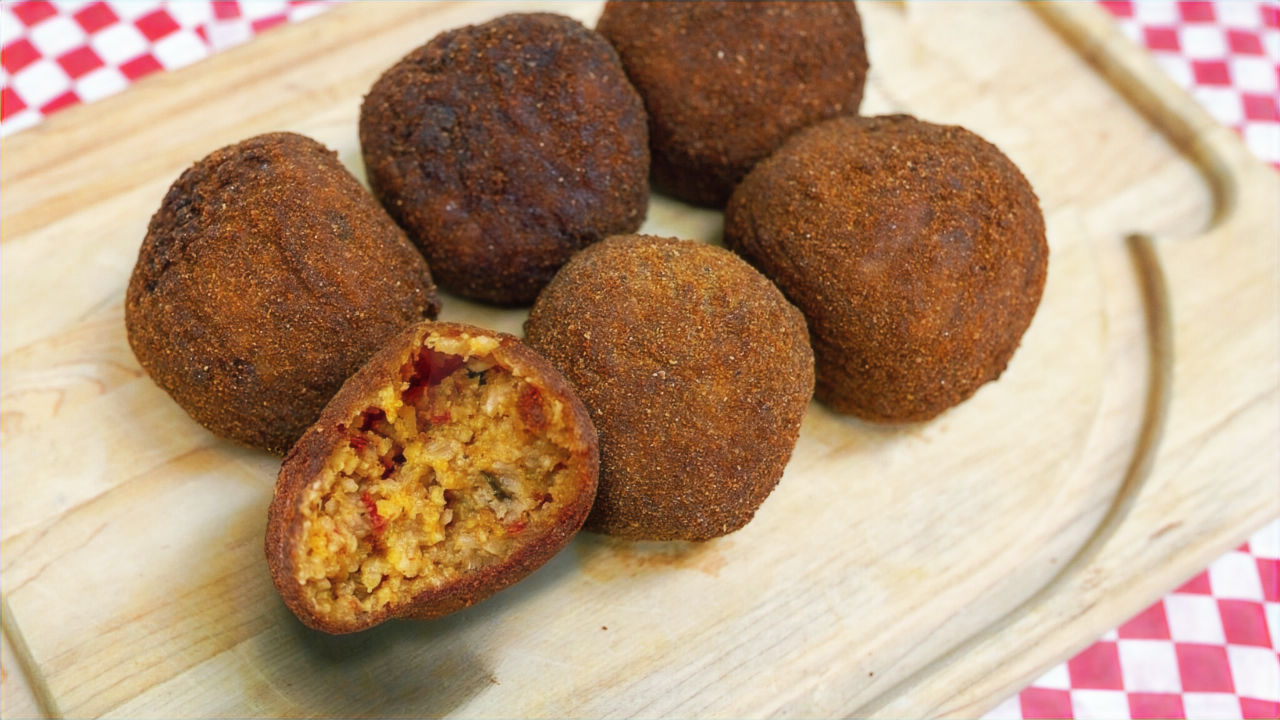 Crawfish Boudin Balls Breaded & Fried - 6ct