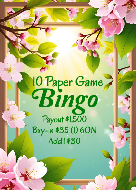 Thursday 10 Paper Game Bingo