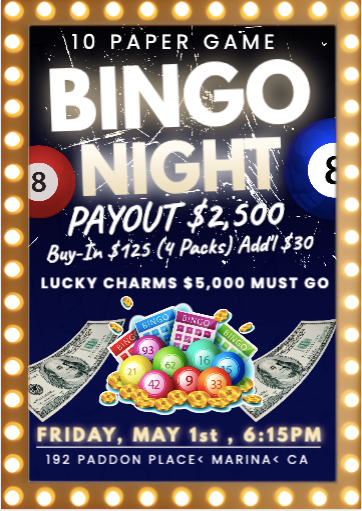 Friday 10 Paper Game Bingo SPECIAL