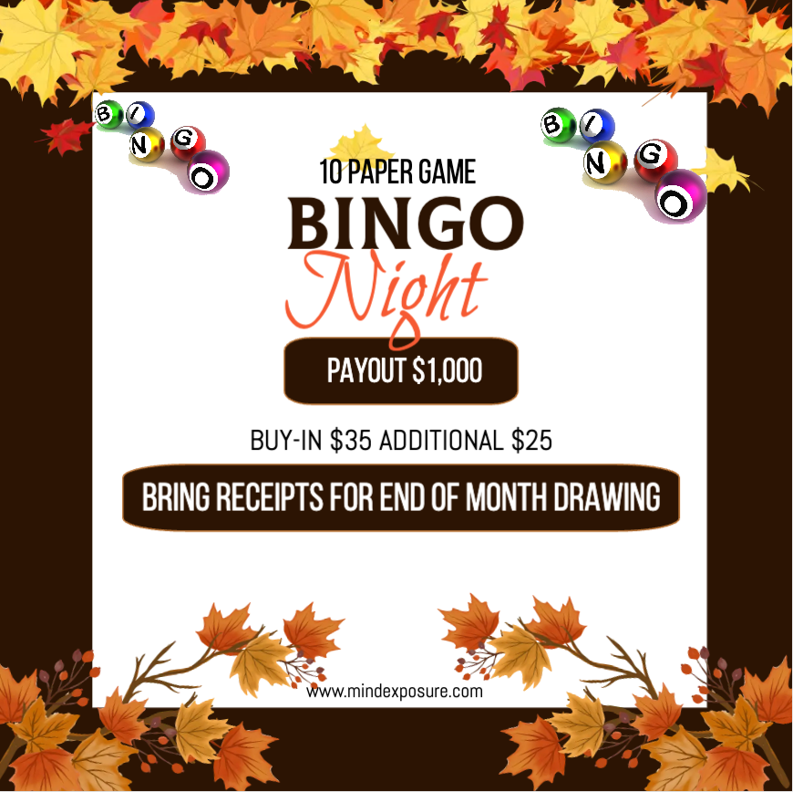 Tuesday 10 Paper Game Bingo