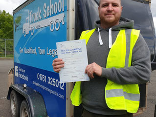 Niki passes his car and trailer test today at the FIRST TIME attempt