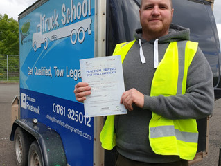 Niki passes his car and trailer test today at the FIRST TIME attempt