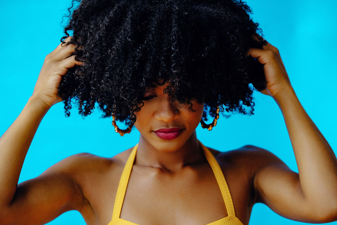 Image of black woman with virgin afro human natural hair
