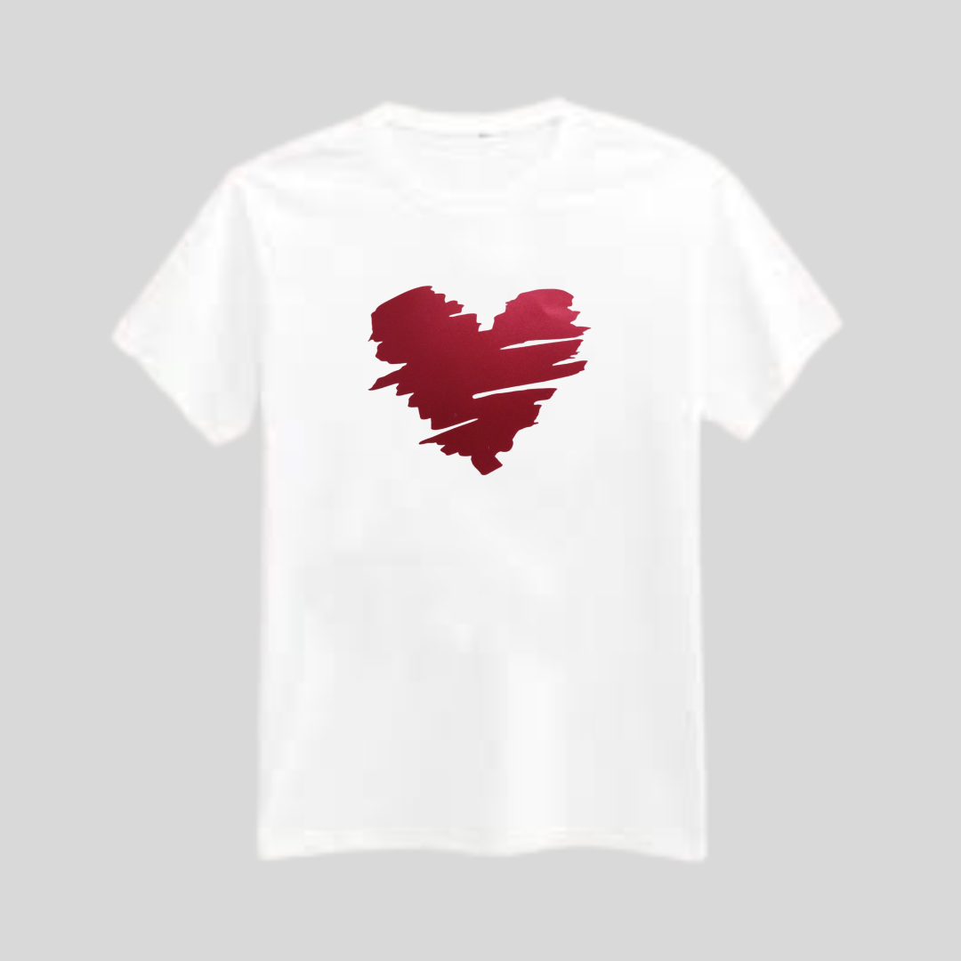 Valentine Tshirt - heart [any 1 colour]