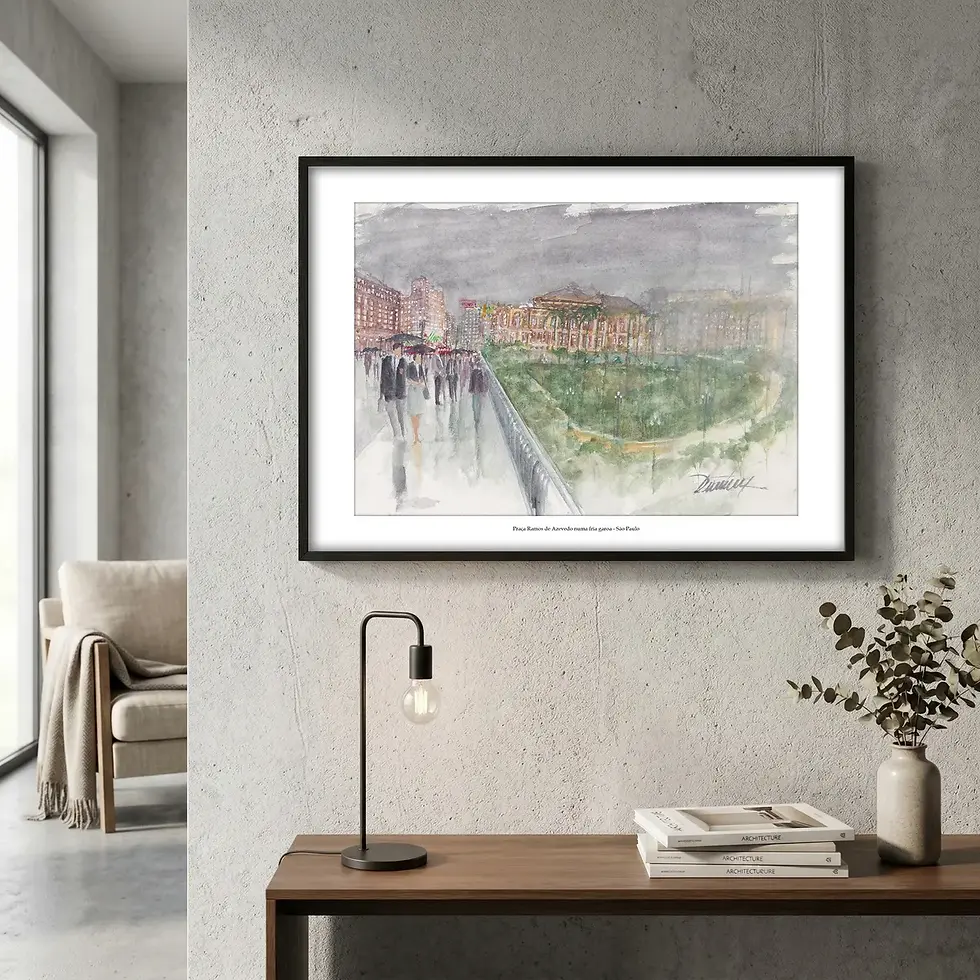 Miniatura: Praça Ramos de Azevedo numa fria garoa - São Paulo