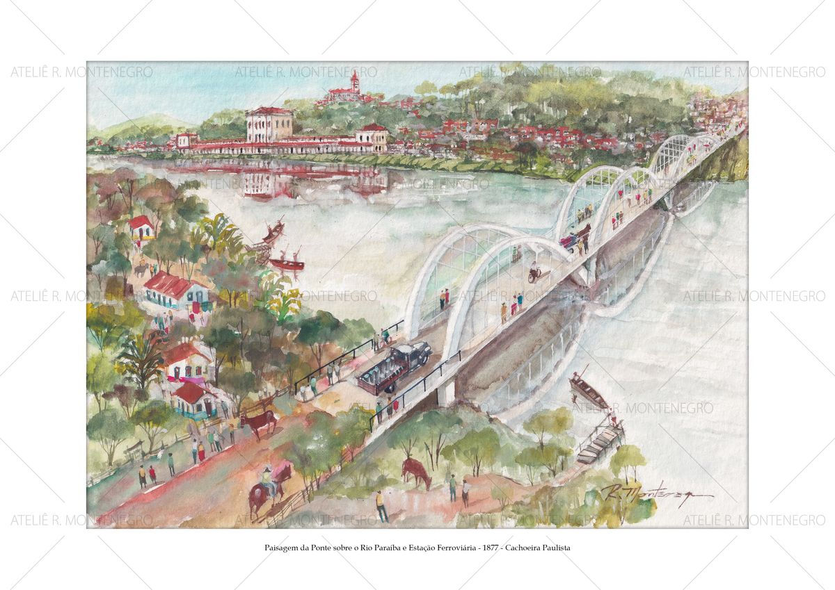 Paisagem da Ponte sobre o Rio Paraíba - 1877 - Cachoeira Paulista