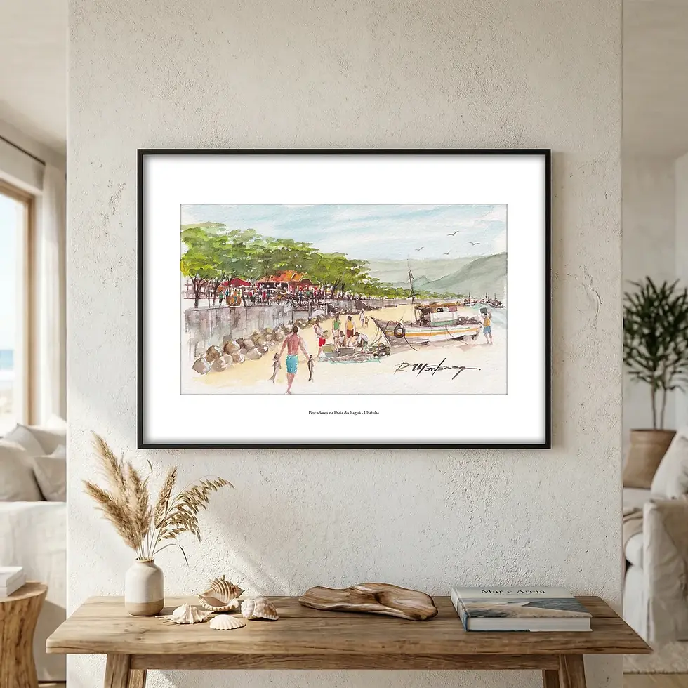 Miniatura: Pescadores na Praia do Itaguá - Ubatuba