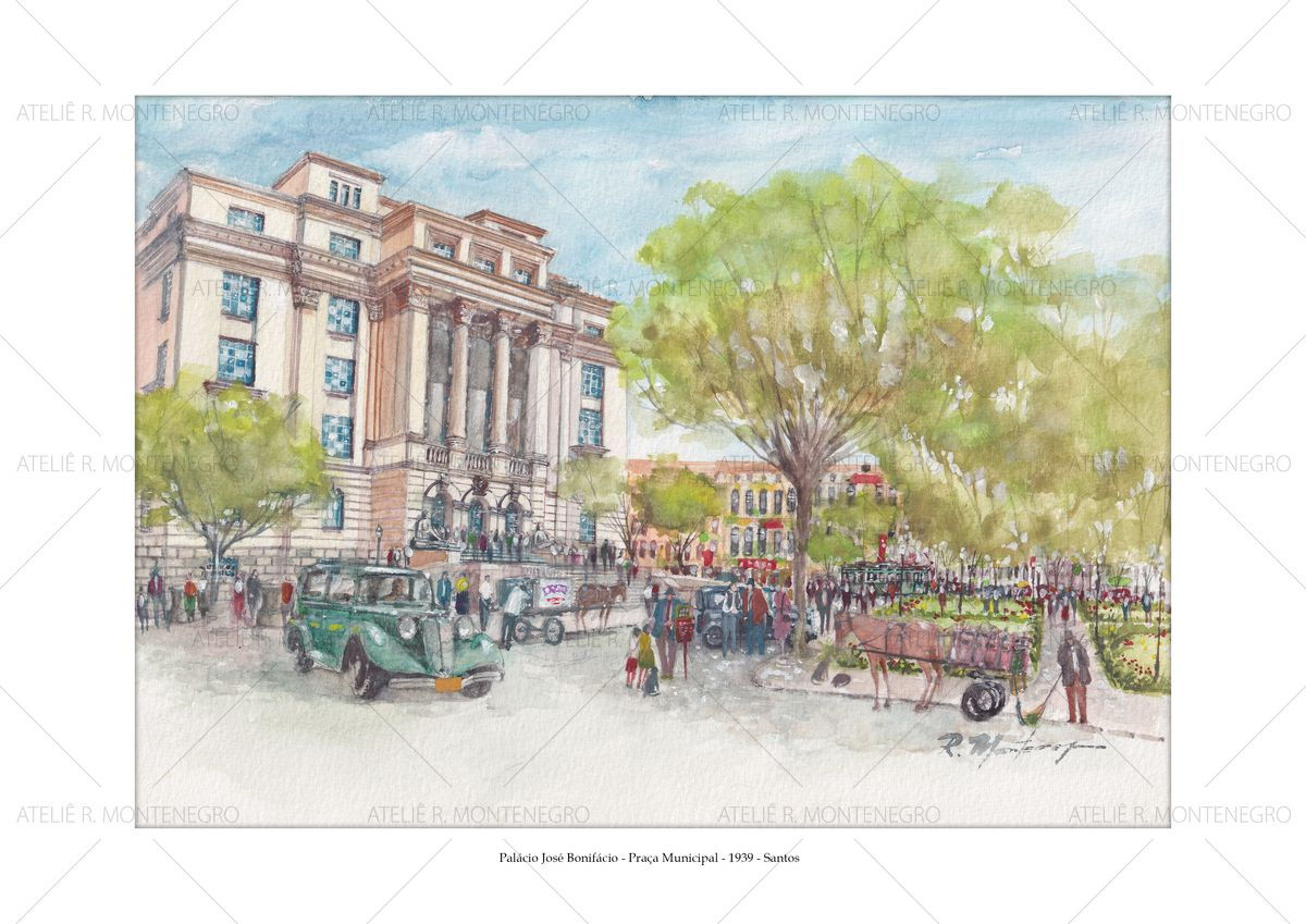 Palácio José Bonifácio - Praça Municipal - 1939 - Santos