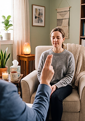 Therapist guiding a patient through an EMDR session