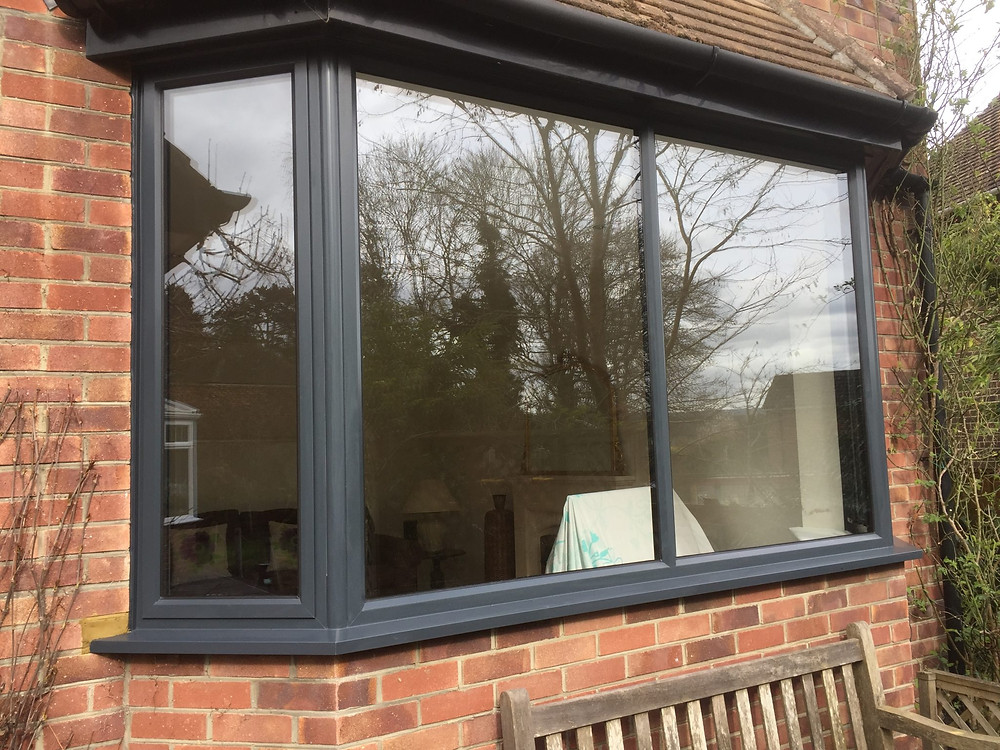 Admiral Windows Oxford Aluminium Bay Window in Anthracite Grey