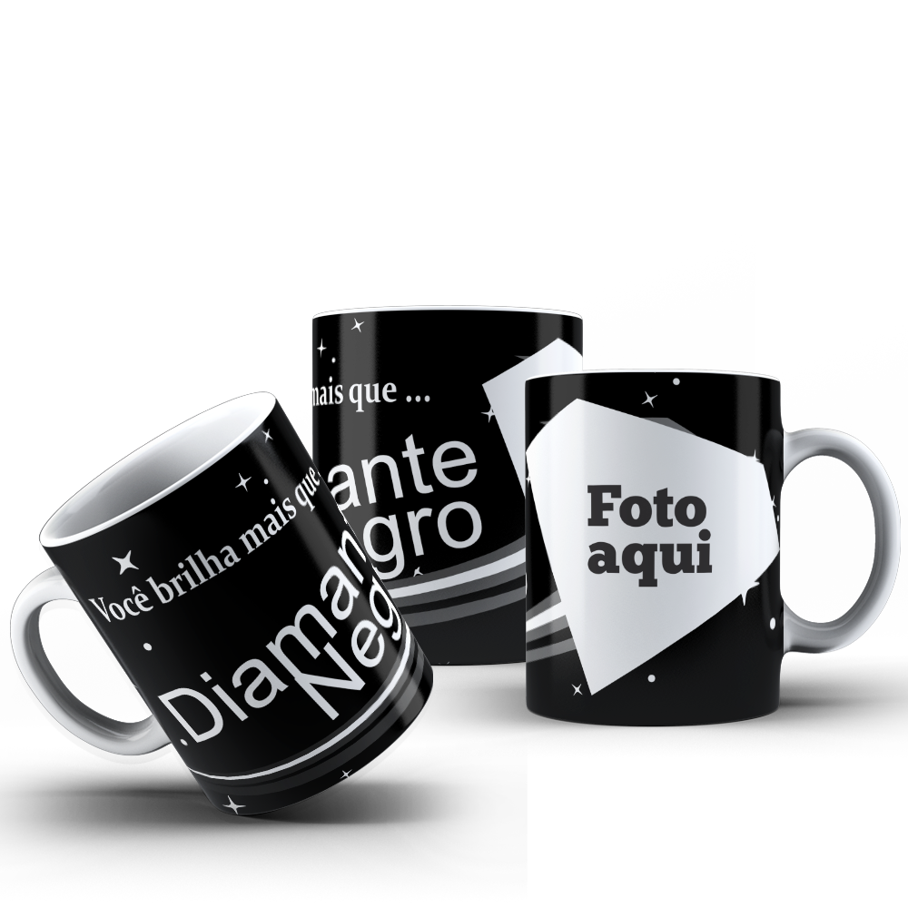 CANECA DIAMANTE NEGRO COM FOTO 001