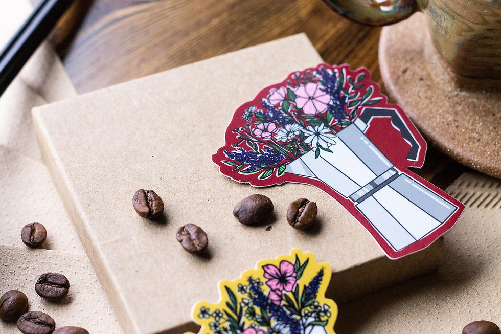 Thumbnail: Bloom Moka Pot Vinyl Sticker