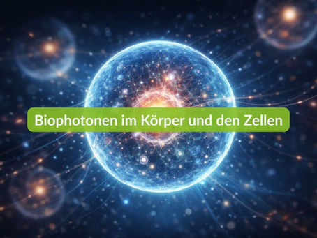 Biophotonen im Körper Nahaufnahme einer leuchtenden Zelle