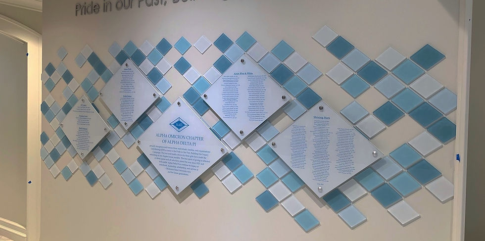 Acrylic donor wall with donor names printed on acrylic.