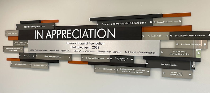 Donor Wall for Fairview Hospital