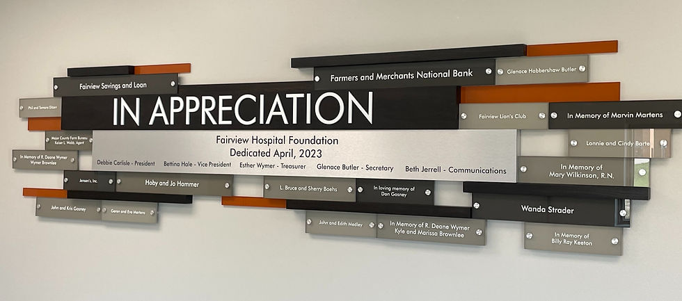 Donor Wall for Fairview Hospital