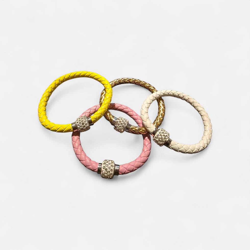 Thumbnail: Faux Leather Wrap Magnetic Bracelet