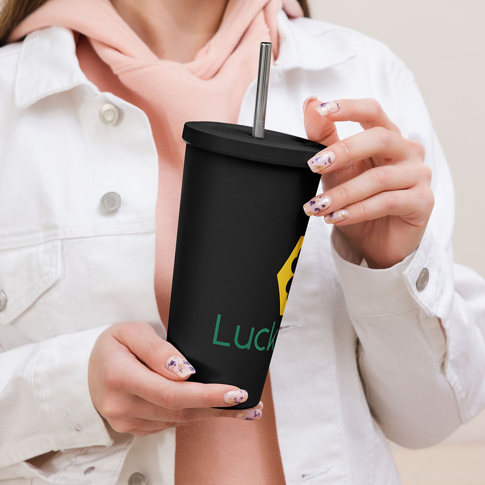 Thumbnail: Insulated tumbler with a straw (Luckie Bee)