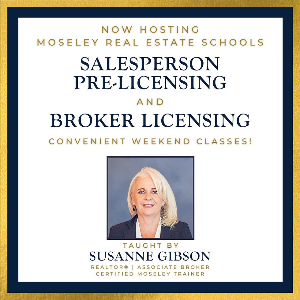 Real Estate Salesperson Pre-Licensing Classes with Moseley