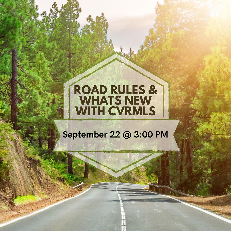 Road Rules and What is New in CVRMLS? - VCR agents only