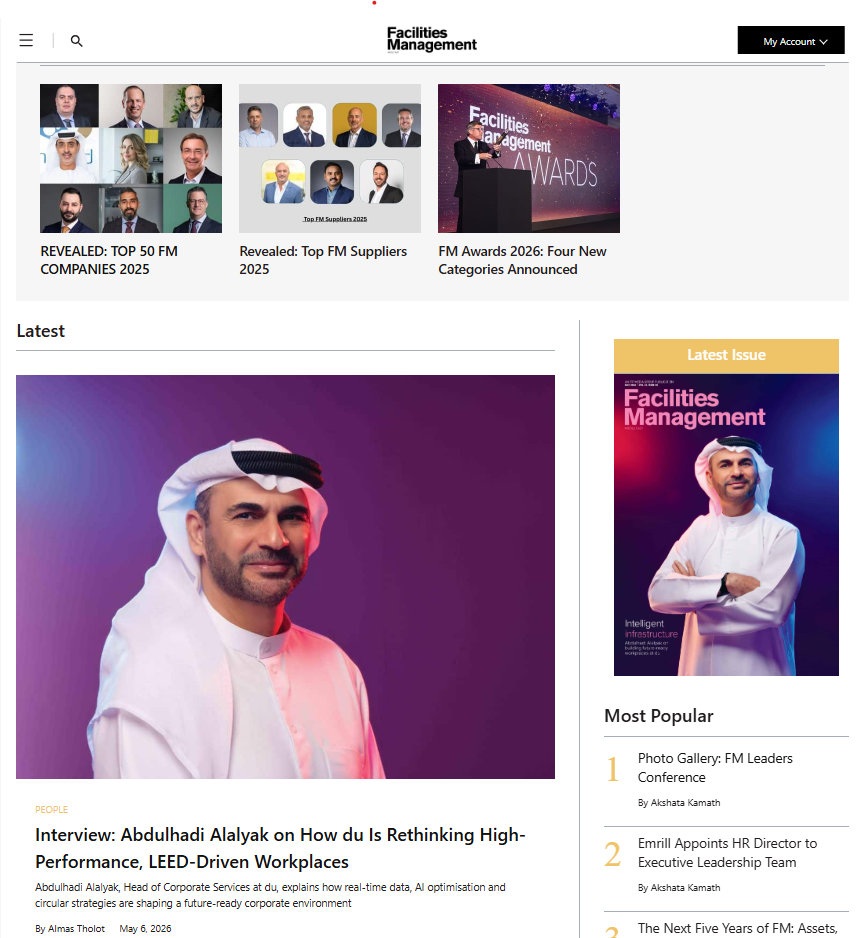 FM Middle East website homepage