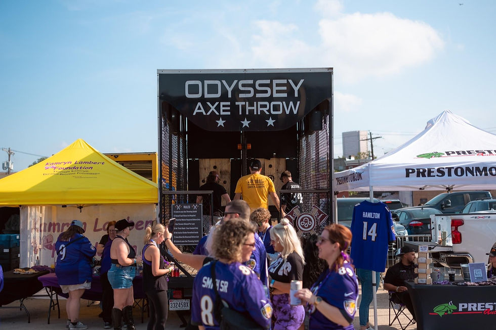 Mobile Axe Throwing Trailer being used in Gaithersburg, MD