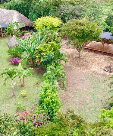 distant view of campsite
