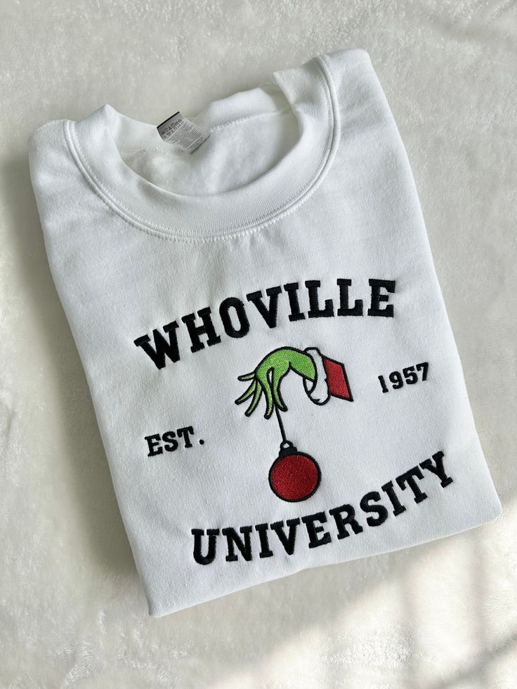 Embroidered Whoville University Christmas T-Shirt