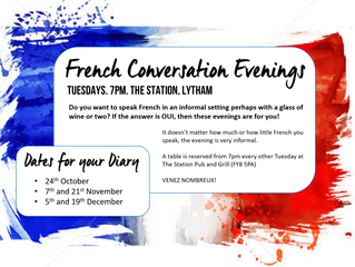 FRENCH CONVERSATION EVENINGS: Dates for your Diary