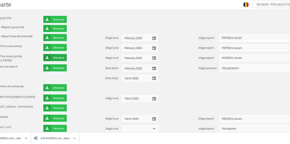 4 Rapoarte - exportul de date este controlat, functie de rolul de acces.