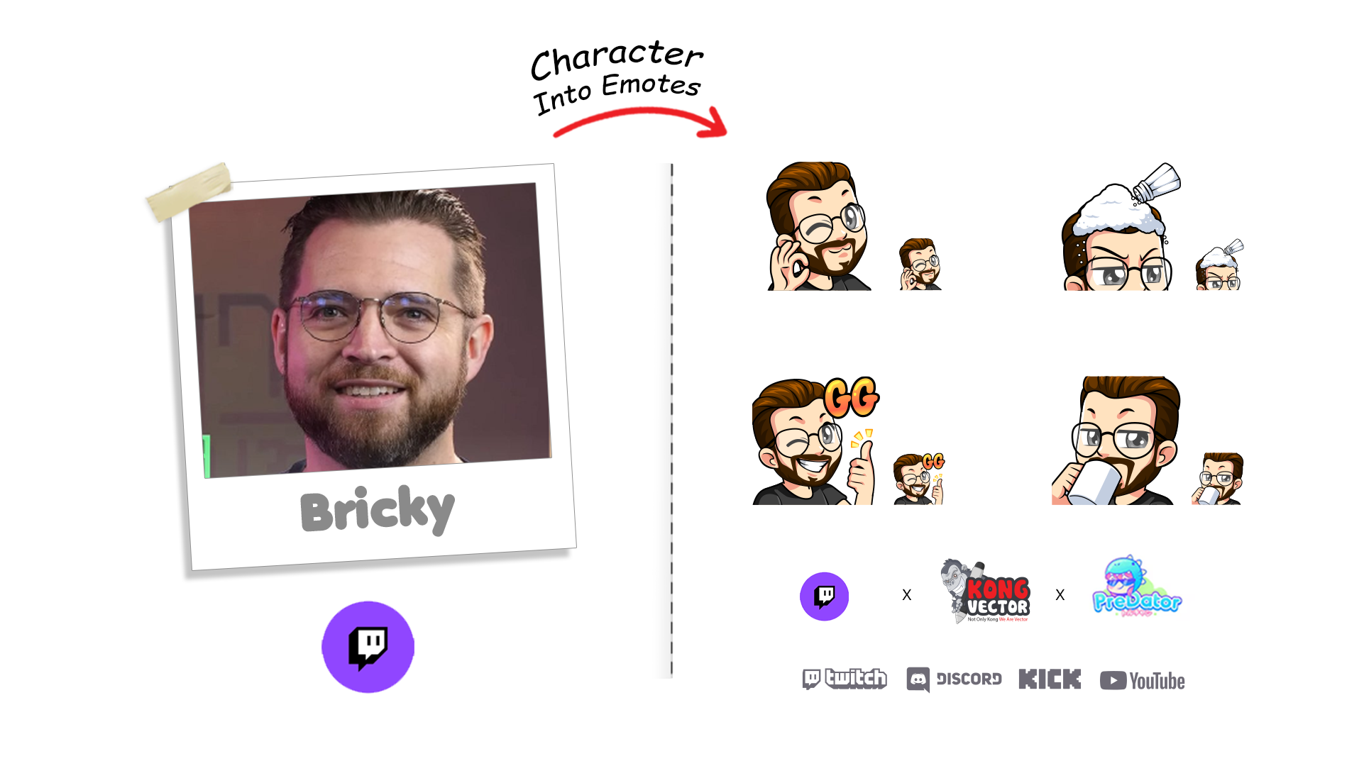 Bricky Twitch Streamer Vector Style Free Emotes