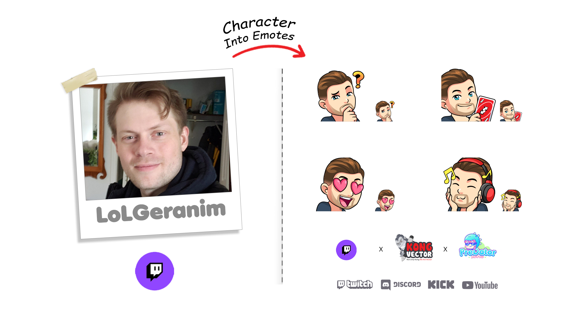 LoLGeranimo Twitch Streamer Vector Style Free Emotes