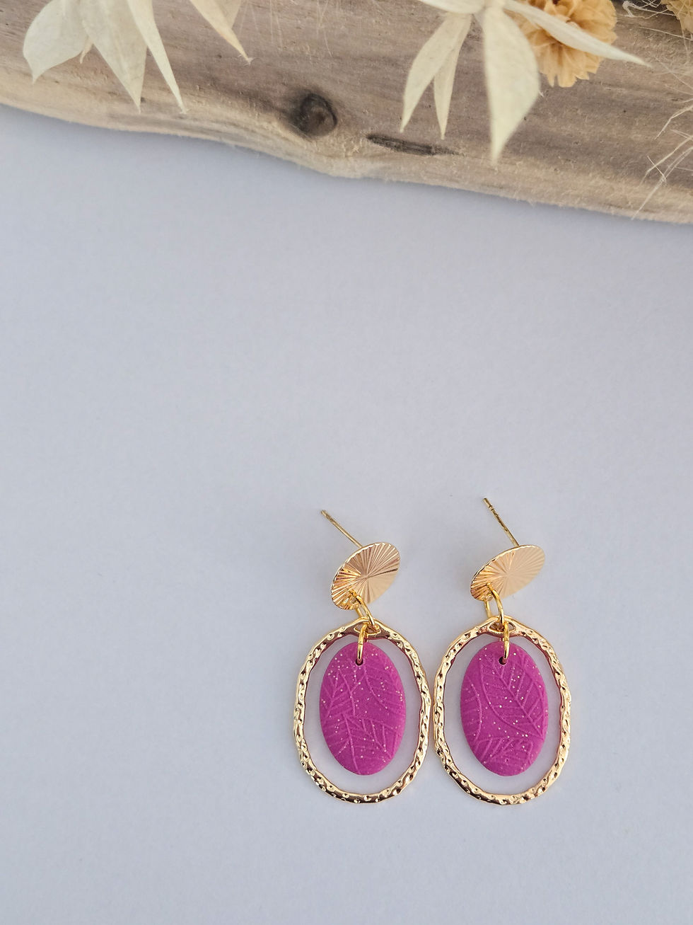 Miniature : Thea-Boucles d'oreilles en argile polymère