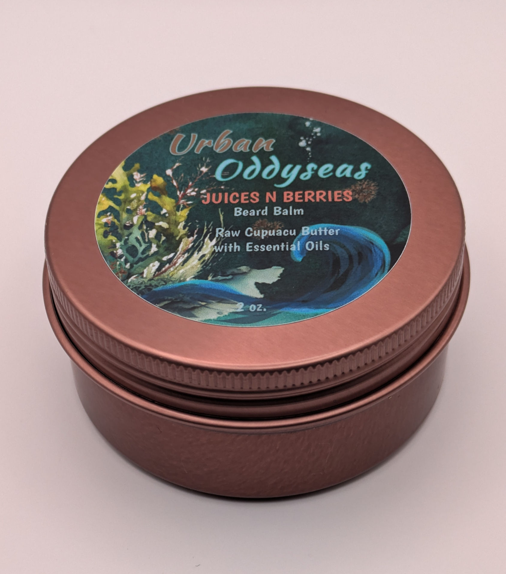 JUICES N BERRIES BEARD BALM w/Raw Cupuacu Butter & Rosehip- 2oz.