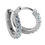Thumbnail: Sterling Silver Sapphire Hoop Earrings