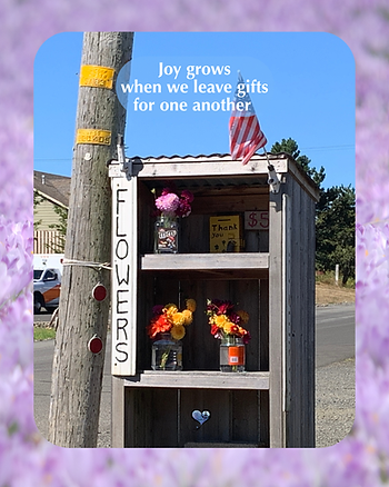 “All who joy would win must share it. Happiness was born a twin.” William Blake. Someone left flowers by the road and trusted strangers to receive them with care. That feels like such a gentle picture of shared joy. Visit www.ThankU.io for the full story. #ThankU.io #Grateful #SantaCruzMountains