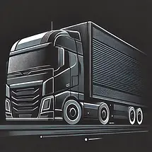 DALL·E 2024-12-23 21.27.40 - A 2D dark and minimalist illustration of a logistics truck on
