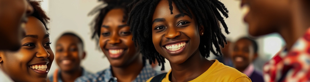 Happy African Youth Discussing Opportuni
