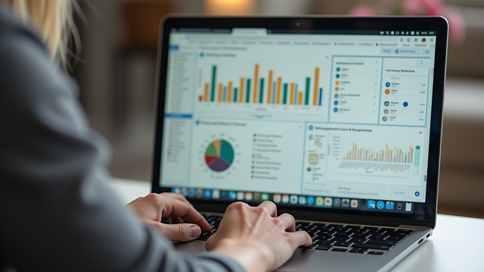 Eye-level view of a laptop displaying an online leadership course dashboard