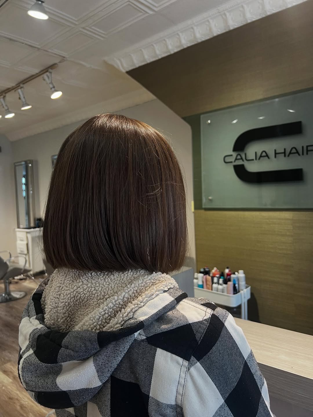 Hair transformation and restyle haircut at Calia Hair Toronto