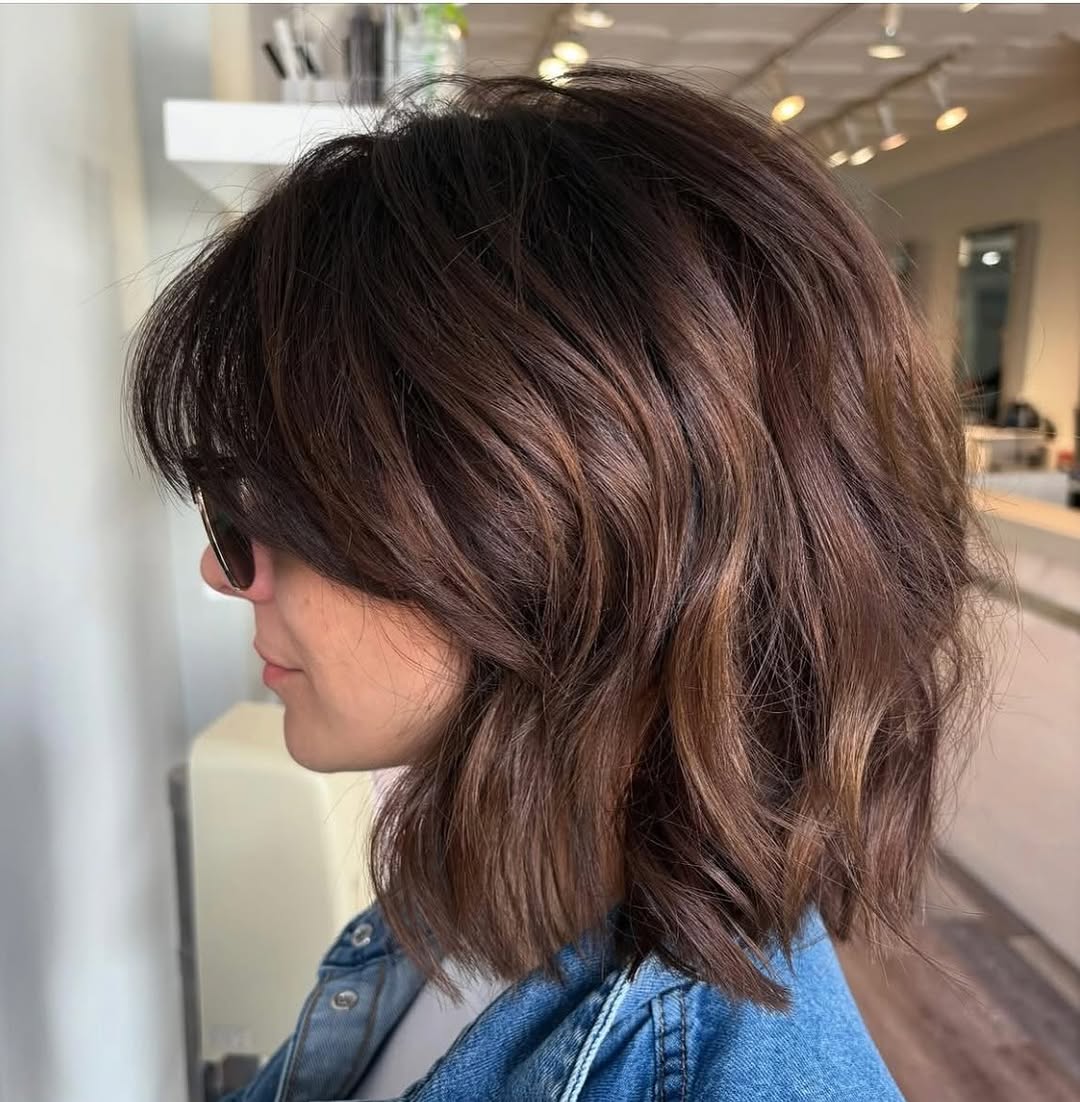 Women's layered haircut result at Calia Hair Toronto