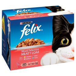 Felix Mixed Selection Meaty Chunks in Loaf 12 Pack